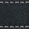 Strap C1 20mm | Black / Silver thread | Leather parts without buckle