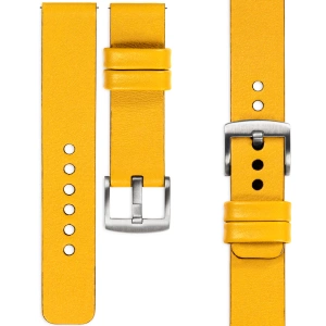 moVear Prestige S1 22mm Leather strap for Huawei Watch 5 4 3 2 1 - GT / Pro / Ultimate (48/46mm) Yellow [sizes XS-XXL and buckle to choose from]