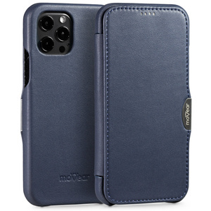 moVear flipSide C Leather case for Apple iPhone 12 Pro / 12 (6.1") | Nappa leather (Navy blue)