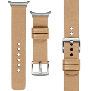 moVear Prestige S1 22mm Leather strap for Samsung Galaxy Watch Ultra Cappuccino [sizes XS-XXL and buckle to choose from]