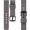moVear Prestige C1 22mm leather watch strap | Gray, Gray stitching [sizes XS-XXL and buckle to choose from]
