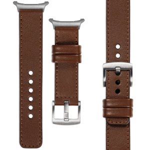 moVear Prestige C1 24mm Dark brown Leather strap for Samsung Galaxy Watch Ultra | Dark brown stitching [sizes XS-XXL and buckle to choose from]