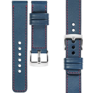 moVear Prestige C1 19mm leather watch strap | Blue Jeans, Blue Jeans stitching [sizes XS-XXL and buckle to choose from]