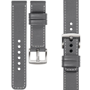 moVear Prestige C1 leather watch strap | Gray