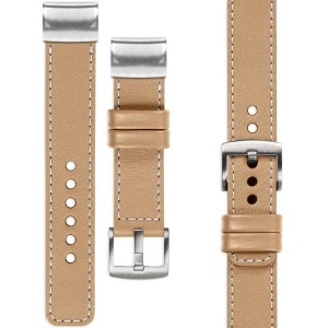 moVear Prestige C1 Leather strap for Garmin QuickFit 26mm (Fenix / Epix / Quatix / Tactix / Enduro - 51mm) Cappuccino, Cappuccino stitching [sizes XS-XXL and buckle to choose from]