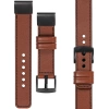 moVear Prestige C1 Leather strap for Garmin QuickFit 20mm (Fenix / Instinct - 43/42/40mm) Brown, Brown stitching [sizes XS-XXL and buckle to choose from]