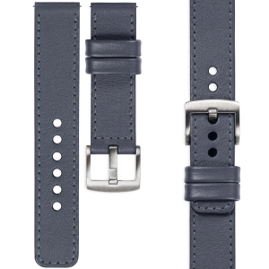 moVear Prestige C1 24mm leather watch strap | Steel gray, Steel gray stitching [sizes XS-XXL and buckle to choose from]