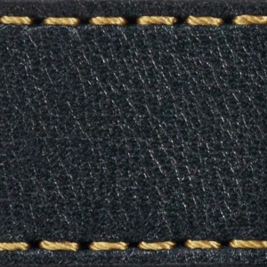 Strap C1 24mm | Black / Gold thread | Leather parts without buckle