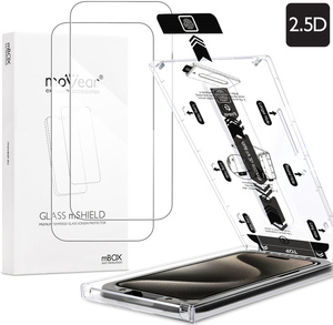 2 pcs. | moVear mBOX GLASS mSHIELD 2.5D for Apple iPhone 16 / 15 / 15 Pro (6.1") (easy installation)