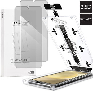 2 pcs. | moVear mBOX GLASS mSHIELD 2.5D privacy for Samsung Galaxy S24+ (Plus) (6.7") (Anti spy, with Applicator)