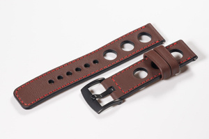 Leather watch strap