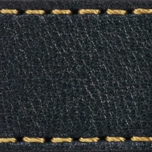 Strap C1 22mm | Black / Gold thread | Leather parts without buckle