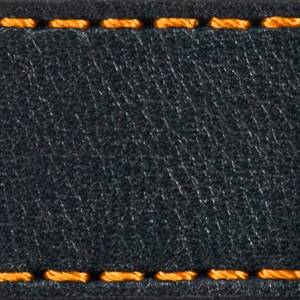 Strap C1 24mm | Black / Orange thread | Leather parts without buckle