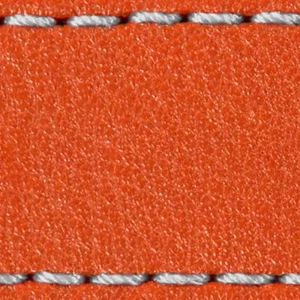 Strap C1 26mm | Orange / Silver thread | Leather parts without buckle