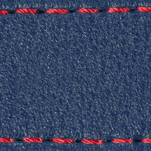 Watch strap pad W1 18mm | Navy blue / Red thread