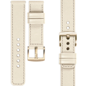 moVear Prestige C1 18mm Beige Leather strap for Garmin Vivoactive 4S, Venu 3S/2S, Vívomove 3S | Beige stitching [sizes XS-XXL and buckle to choose from]