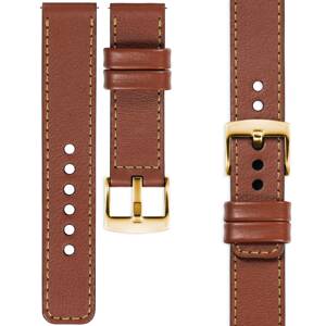 moVear Prestige C1 18mm Brown Leather strap for Huawei Watch GT 5 4 / Pro (42/41mm) | Brown stitching [sizes XS-XXL and buckle to choose from]