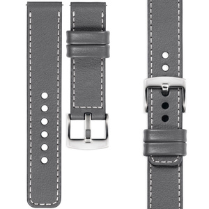 moVear Prestige C1 18mm Gray Leather strap for Huawei Watch GT 4 (41mm) | Gray stitching [sizes XS-XXL and buckle to choose from]