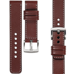 moVear Prestige C1 18mm leather watch strap | Auburn, Auburn stitching [sizes XS-XXL and buckle to choose from]