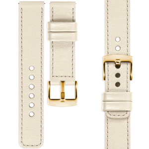 moVear Prestige C1 18mm leather watch strap | Beige, Beige stitching [sizes XS-XXL and buckle to choose from]