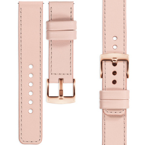 moVear Prestige C1 18mm leather watch strap | Flesh pink, Flesh pink stitching [sizes XS-XXL and buckle to choose from]