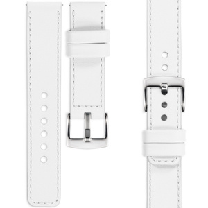 moVear Prestige C1 18mm leather watch strap | White, White stitching [sizes XS-XXL and buckle to choose from]