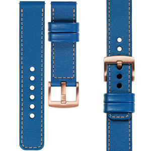 moVear Prestige C1 20mm Blue Leather strap for Huawei Watch GT 3 2 1 (42mm) / GT 3 Pro (43mm) | Blue stitching [sizes XS-XXL and buckle to choose from]