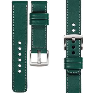 moVear Prestige C1 20mm Bottle green Leather strap for Huawei Watch GT 3 2 1 / Pro (43/42mm) | Bottle green stitching [sizes XS-XXL and buckle to choose from]