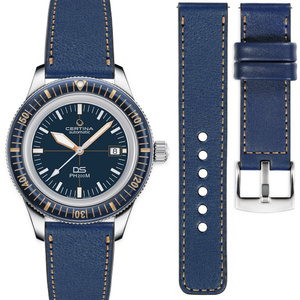 moVear Prestige C1 20mm Navy blue Leather strap for Certina DS PH200M C036.407.16.040.00 | Navy blue stitching [sizes XS-XXL]