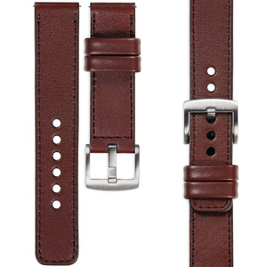 moVear Prestige C1 20mm leather watch strap | Auburn, Auburn stitching [sizes XS-XXL and buckle to choose from]