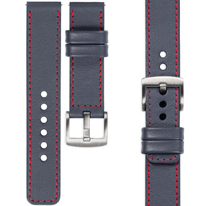 moVear Prestige C1 20mm leather watch strap | Steel gray, Steel gray stitching [sizes XS-XXL and buckle to choose from]