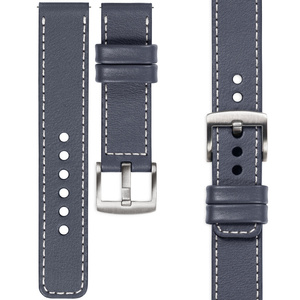 moVear Prestige C1 21mm leather watch strap | Steel gray, Steel gray stitching [sizes XS-XXL and buckle to choose from]