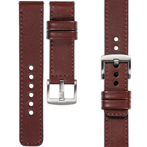 moVear Prestige C1 22mm leather watch strap | Auburn, Auburn stitching [sizes XS-XXL and buckle to choose from]