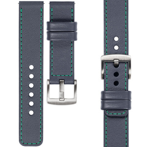 moVear Prestige C1 22mm leather watch strap | Steel gray, Steel gray stitching [sizes XS-XXL and buckle to choose from]