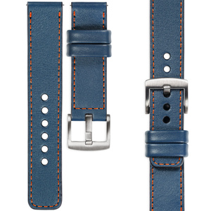 moVear Prestige C1 26mm leather watch strap | Blue Jeans, Blue Jeans stitching [sizes XS-XXL and buckle to choose from]