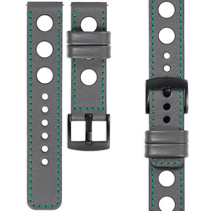 moVear Prestige R1 22mm leather watch strap | Gray, Gray stitching [sizes XS-XXL and buckle to choose from]