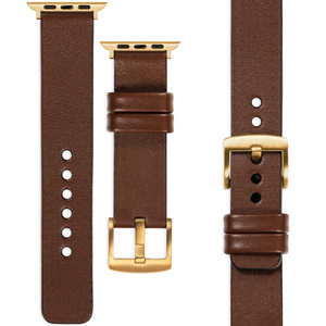 moVear Prestige S1 18mm Leather strap for Apple Watch 9 / 8 / 7 / 6 / 5 / 4 / SE (45/44mm) & Ultra (49mm) Dark brown [adapter and buckle to choose from]