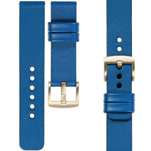 moVear Prestige S1 18mm Leather strap for Garmin Vivoactive 4S, Venu 3S/2S, Vívomove 3S Blue [sizes XS-XXL and buckle to choose from]