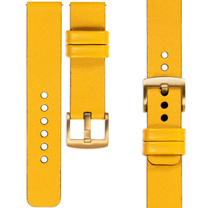 moVear Prestige S1 18mm Leather strap for watch | Yellow [buckle to choose from]