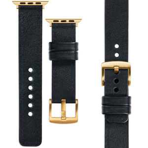 moVear Prestige S1 20mm Leather strap for Apple Watch 10 / 9 / 8 / 7 / 6 / 5 / 4 / SE (46/45/44mm) & Ultra (49mm) Black [adapter and buckle to choose from]