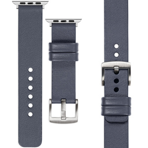 moVear Prestige S1 22mm Leather strap for Apple Watch 10 / 9 / 8 / 7 / 6 / 5 / 4 / SE (46/45/44mm) & Ultra (49mm) Steel gray [adapter and buckle to choose from]