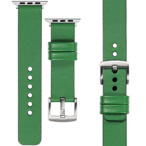 moVear Prestige S1 22mm Leather strap for Apple Watch 9 / 8 / 7 / 6 / 5 / 4 / SE (45/44mm) & Ultra (49mm) Green [adapter and buckle to choose from]