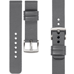 moVear Prestige S1 24mm Leather strap for watch | Gray [buckle to choose from]