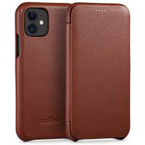 moVear flipSide S Leather slim case for Apple iPhone 11 (6.1") | Nappa leather (Brown)