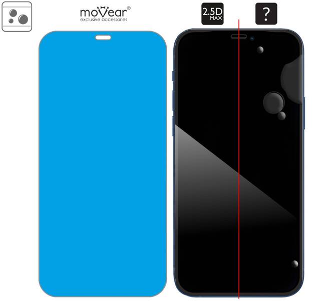 2 pcs. | moVear GLASS mSHIELD 2.5D MAX for Apple iPhone 12 Pro Max (6.7") (case friendly)