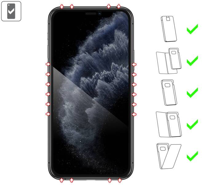 2 pcs. | moVear GLASS mSHIELD 2.5D MAX privacy for Apple iPhone 11 Pro / Xs / X [ROZMIAR_EKRAN] | (Privatizing, case friendly)