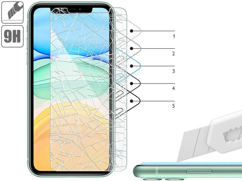 2 pcs. | moVear GLASS mSHIELD 2.5D for Apple iPhone 11 / Xr (6.1") (case friendly)