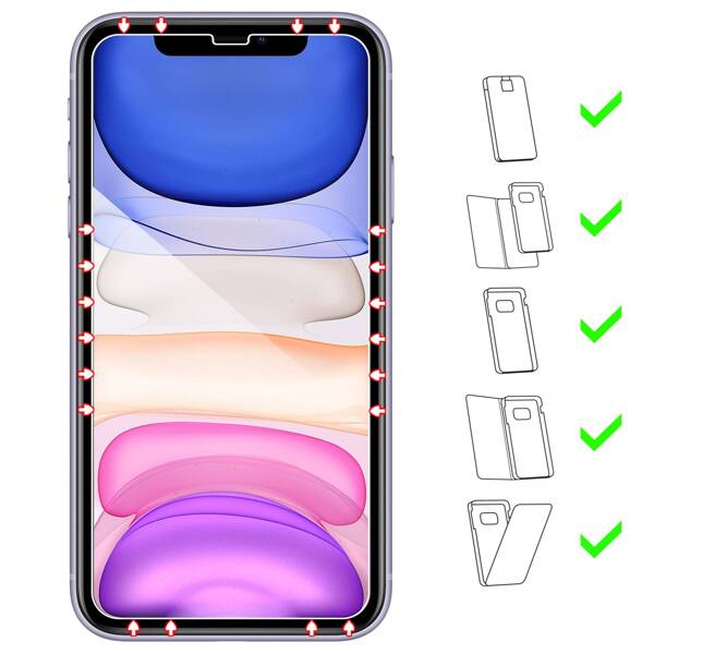 2 pcs. | moVear GLASS mSHIELD 2.5D for Apple iPhone 11 / Xr (6.1") (case friendly)