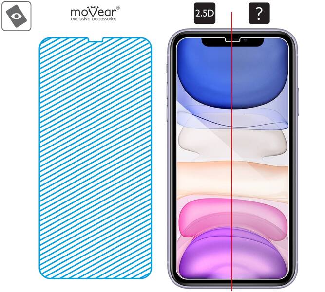 2 pcs. | moVear GLASS mSHIELD 2.5D for Apple iPhone 11 / Xr (6.1") (case friendly)