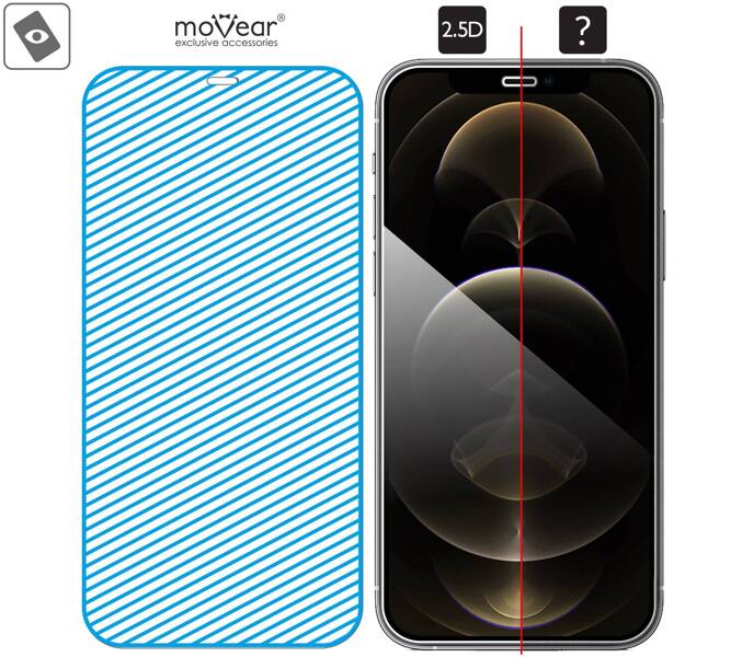 2 pcs. | moVear GLASS mSHIELD 2.5D for Apple iPhone 12 Pro Max (6.7") (case friendly)